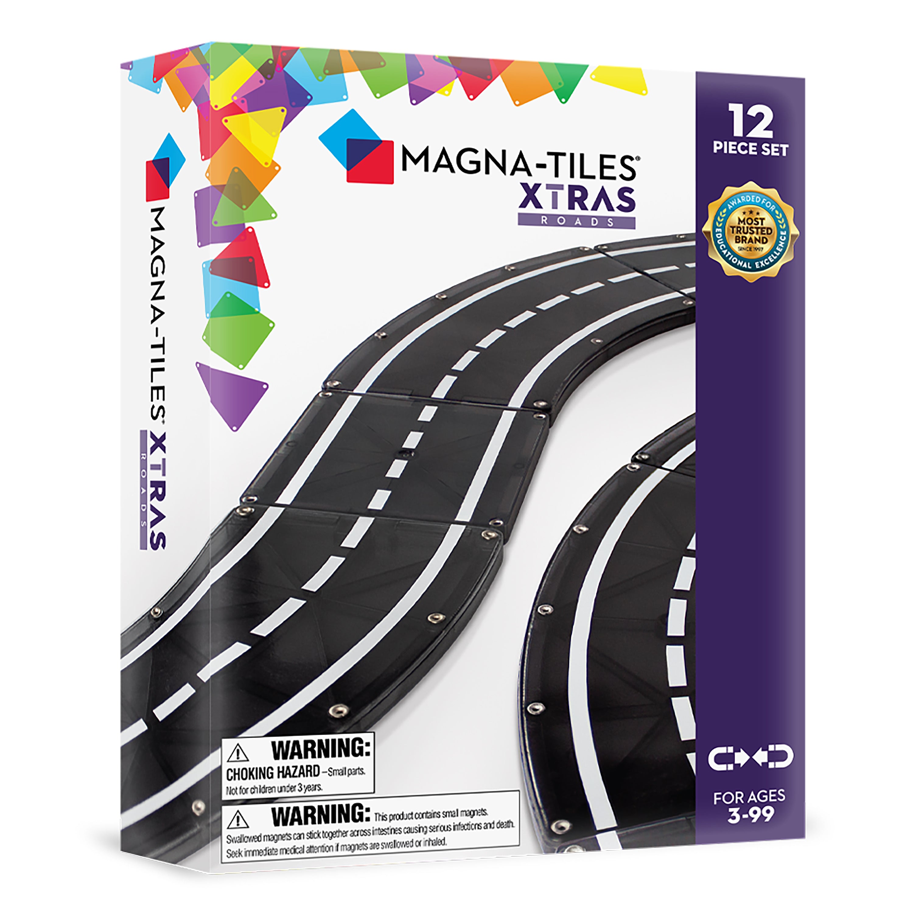 MAGNA-TILES® Xtras Roads 12-Piece Set – Magnetic Road Building