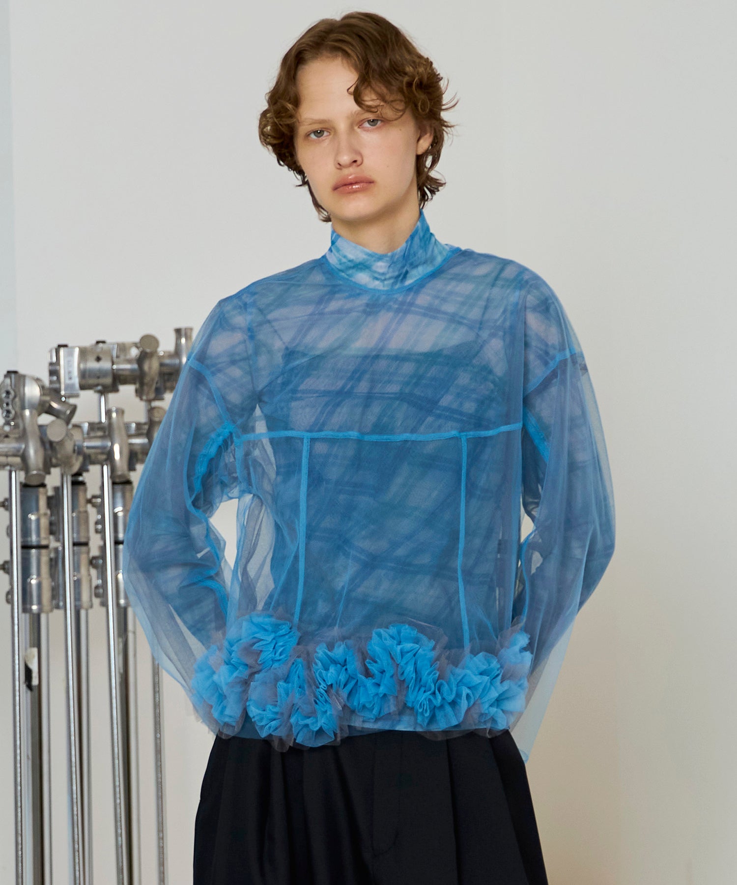 SALE】2way Flower Hem Tulle Top