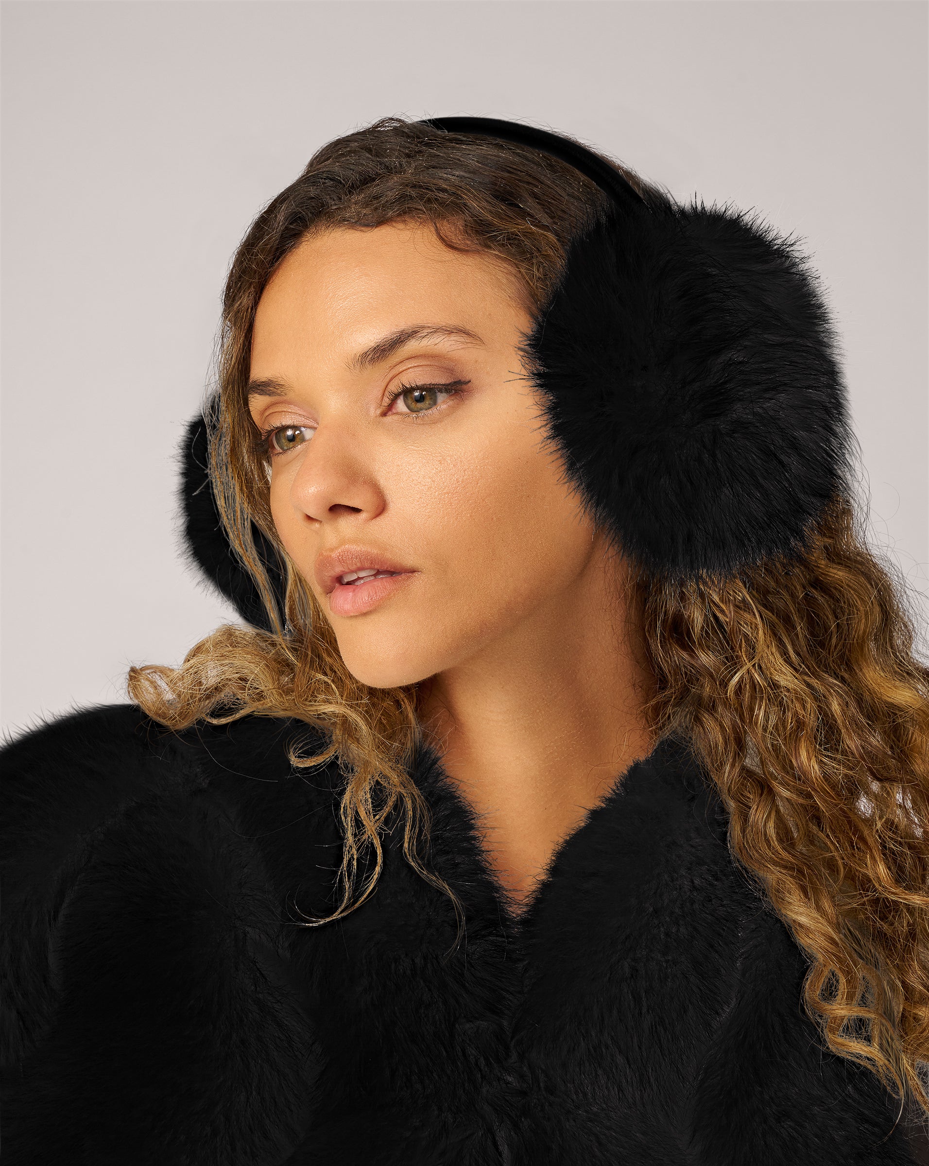Adrienne Landau Brown Faux Fox Fur Earmuff
