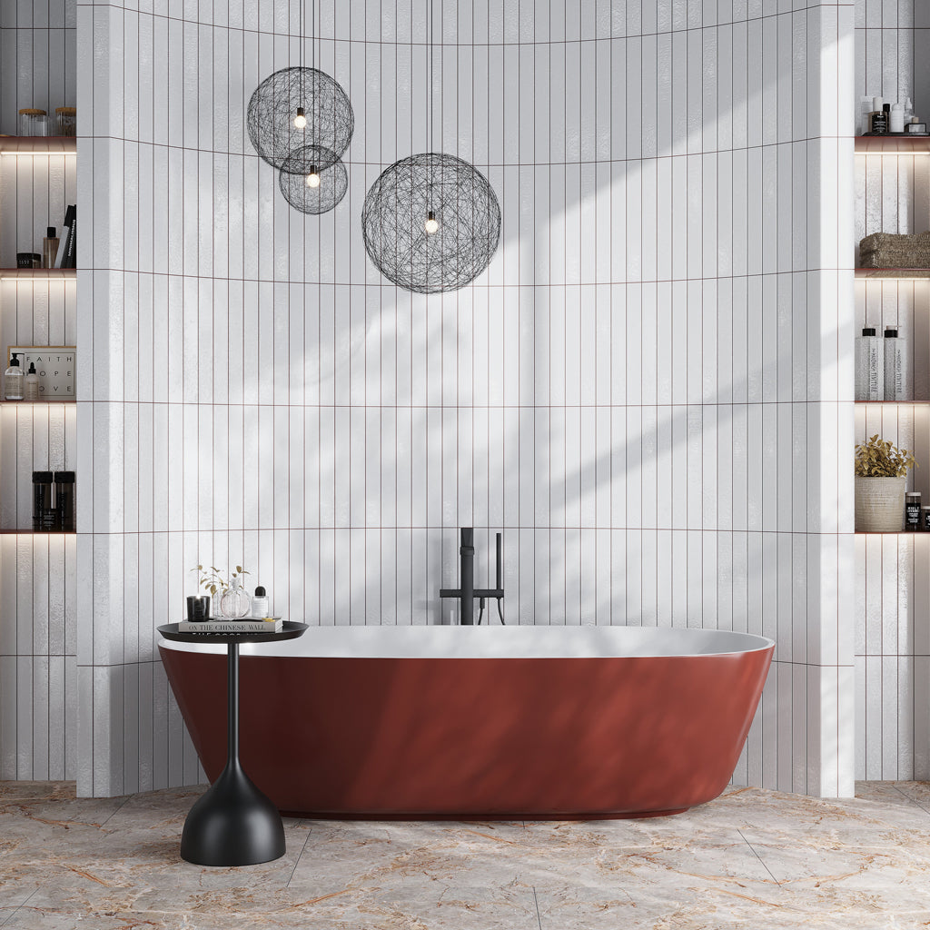 Soft White 2x16 Glossy Zellige Subway Ceramic Tile (50 pack, 10.76