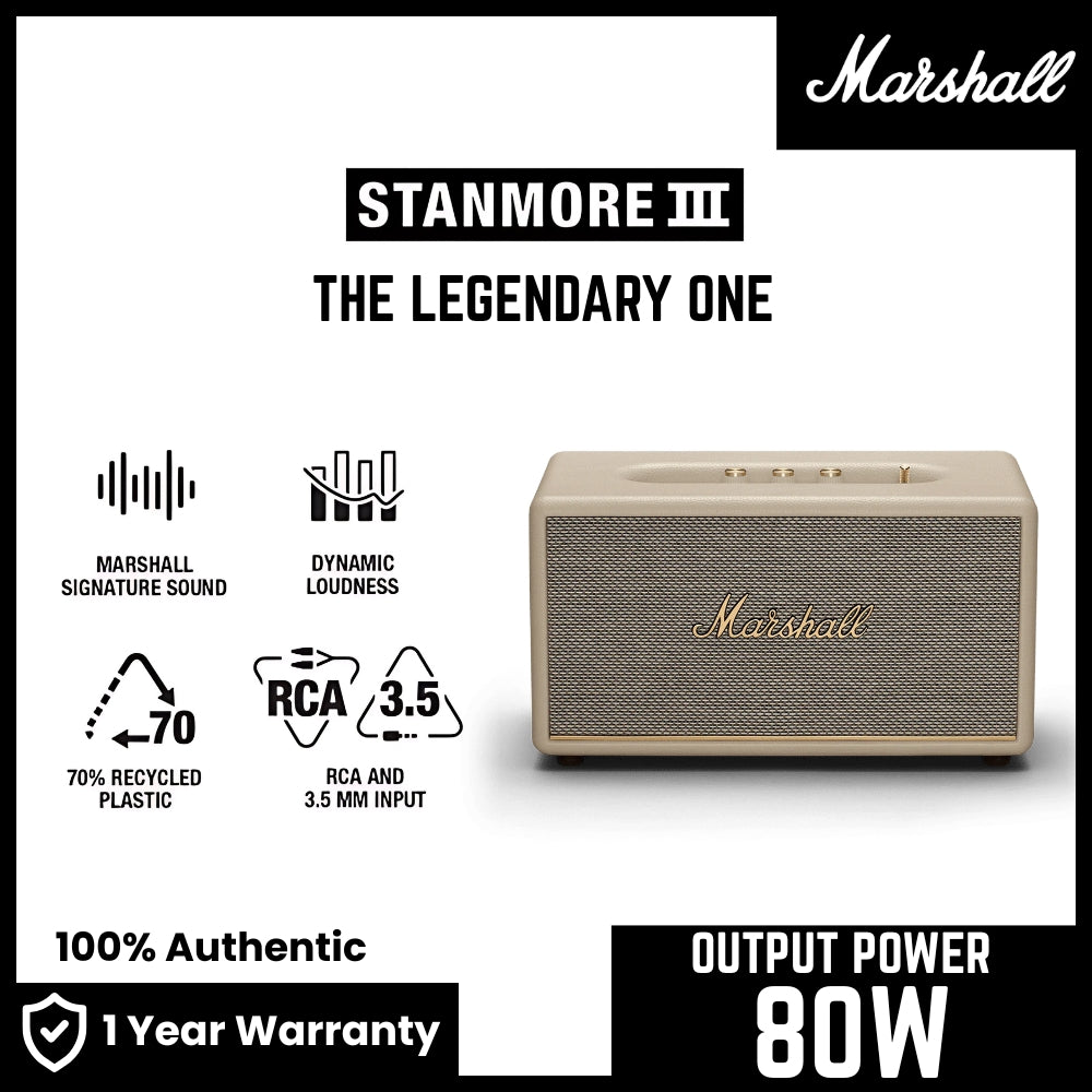 Marshall - Stanmore 3 Bluetooth Homeline Speaker - Cream
