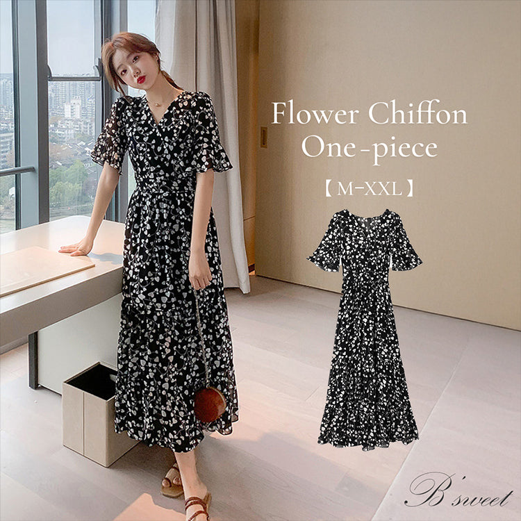 op2】フラワーシフォンワンピース – ドレスショップ通販 DRESS B'SWEET公式