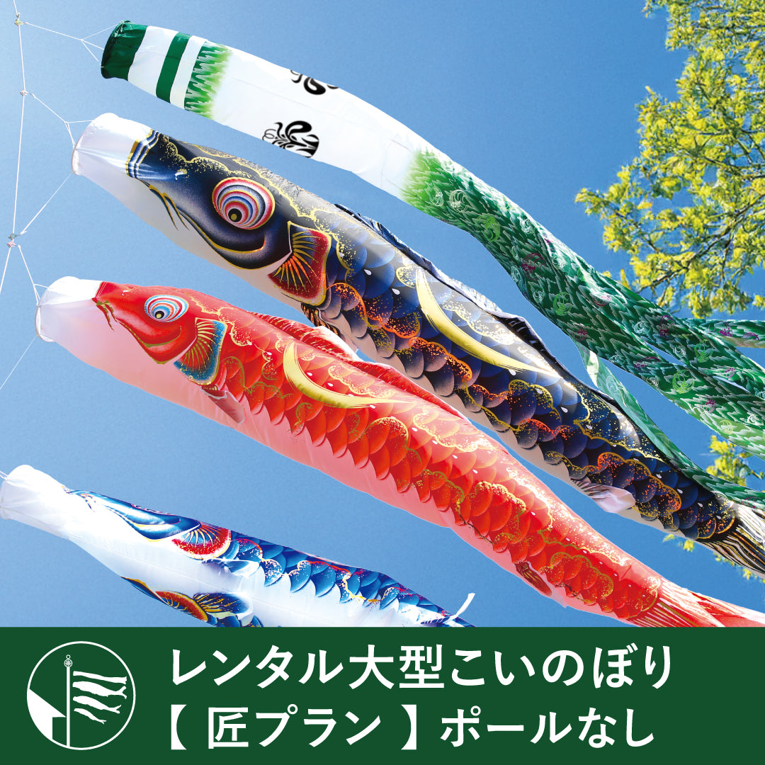 匠プラン 】金彩弦月之鯉 豪《大型こいのぼりレンタル》｜ 徳永