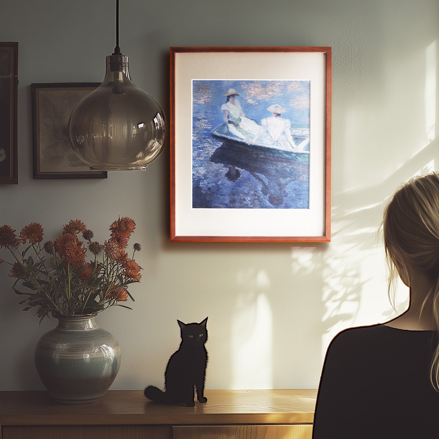 クロード・モネ 「舟遊び」アートポスター（フレーム付き） / Claude