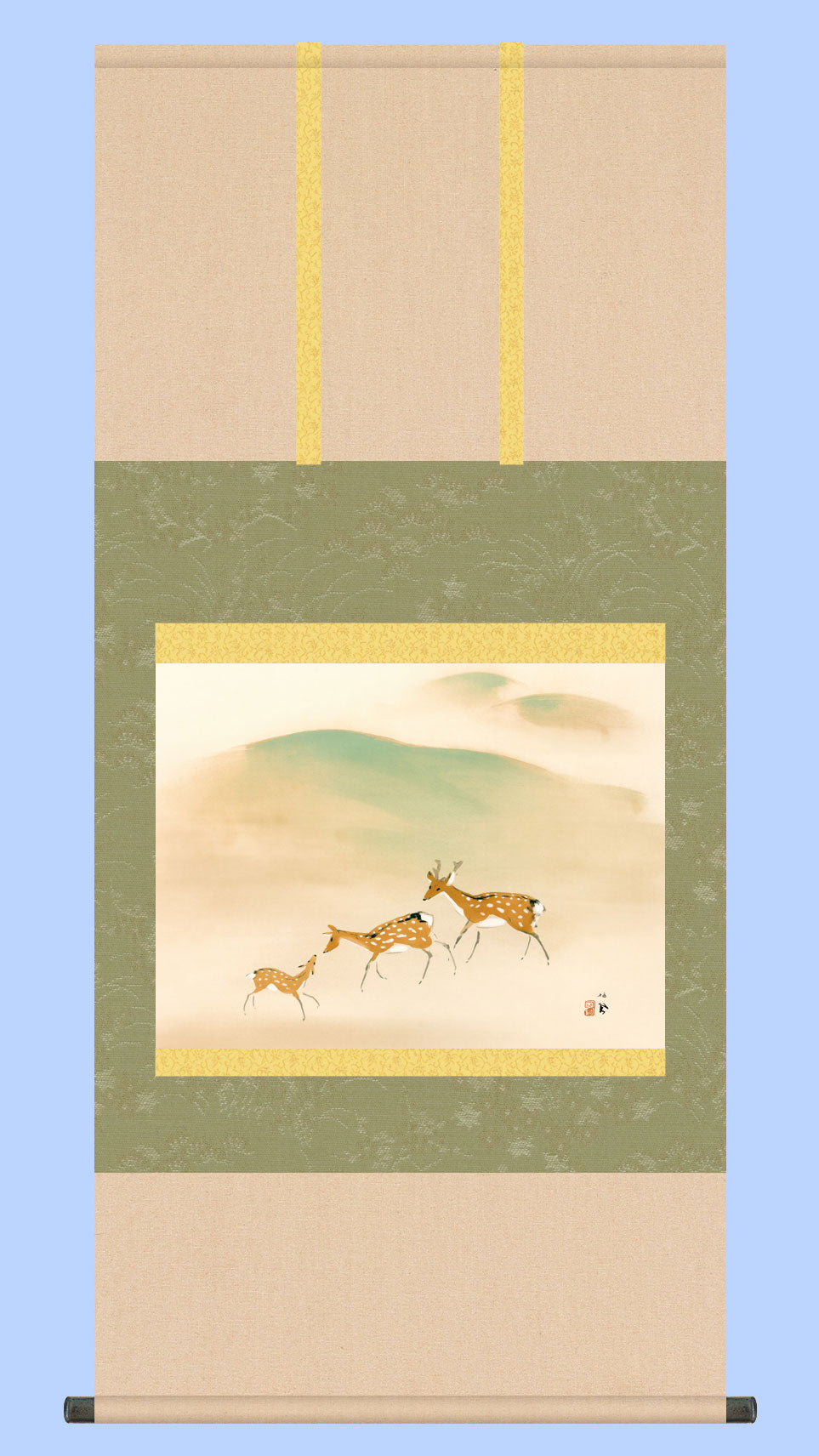 名画複製画掛け軸 遊鹿 竹内栖鳳 – 寿鳳人形の東芸