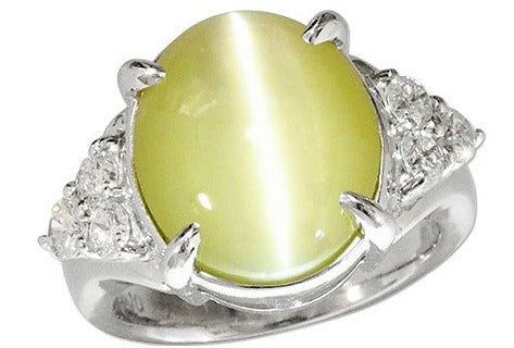Chrysoberyl Cat's Eye Pt900クリソベリルキャッツアイ ダイヤモンド