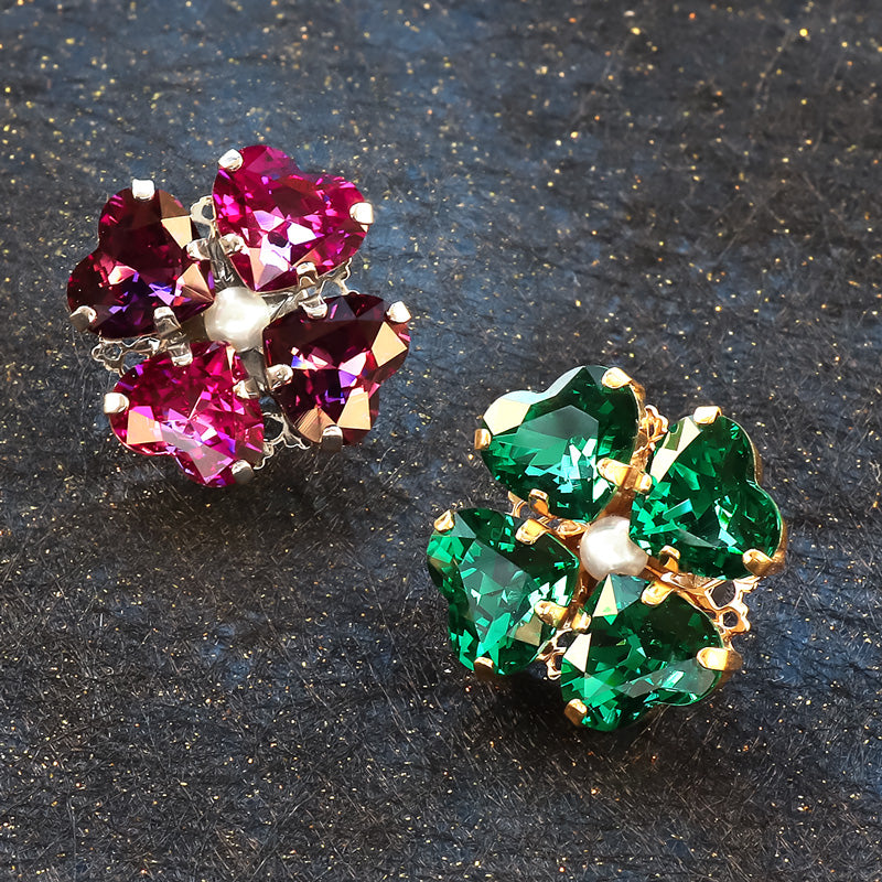 レシピNo.KR1312 貴和クリスタルのクローバーブローチ – 貴和製作所