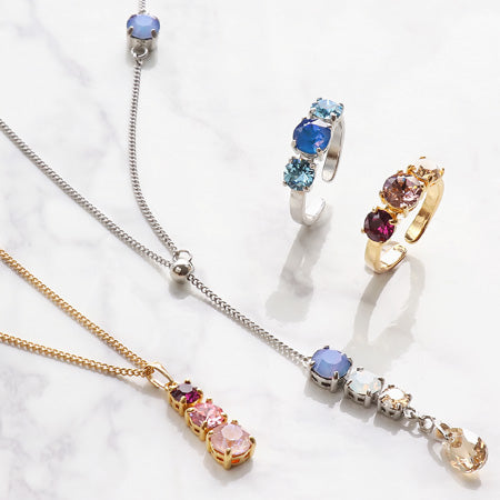 レシピNo.KR0811 貴和クリスタルのトリプルビジューアクセサリー3種