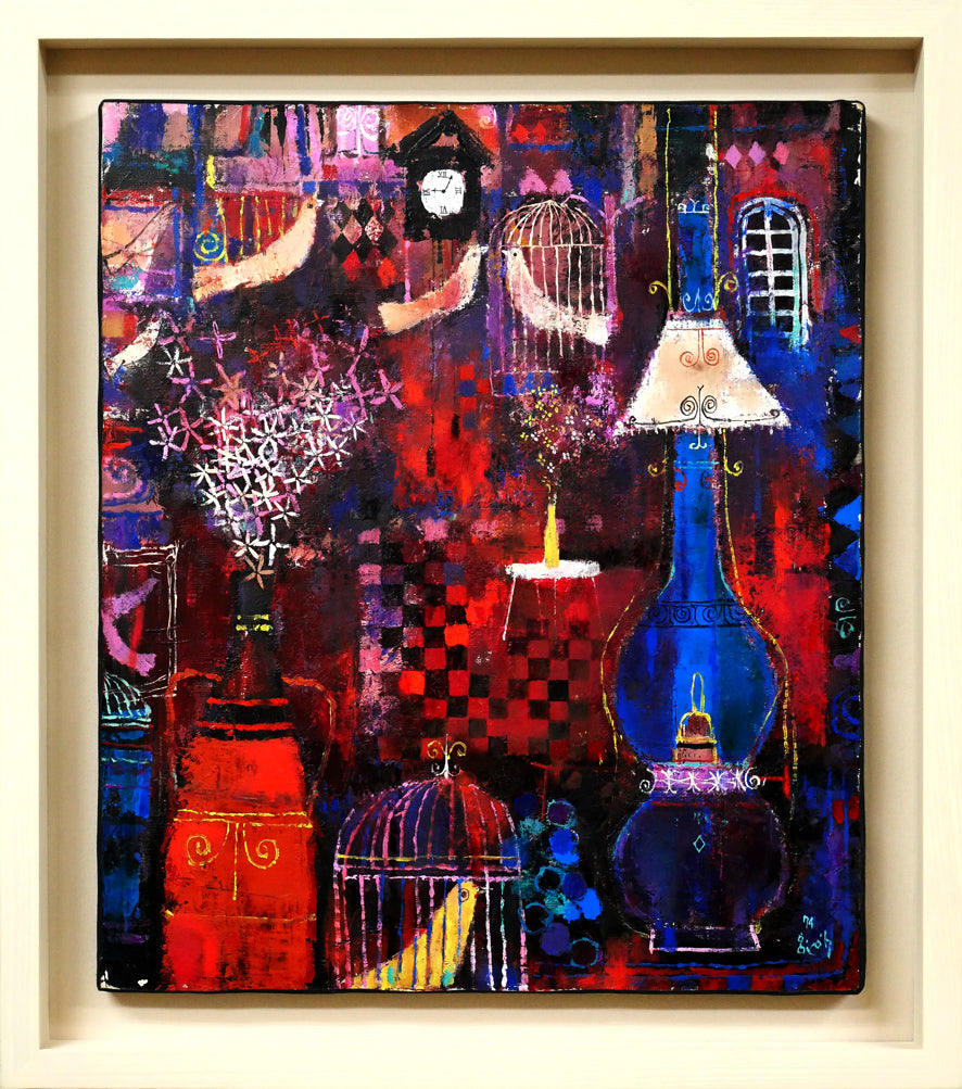 早川義孝「アトリエの中で」油絵・F10号 絵画買取・販売の小竹美術