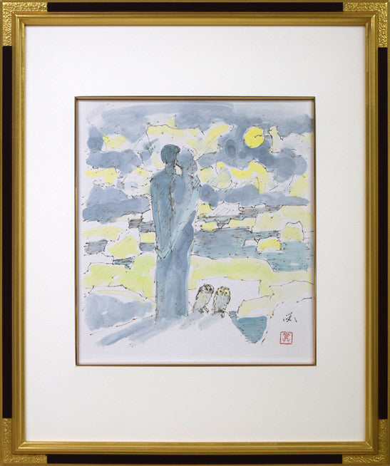 国松登「氷人」水彩画 絵画買取・販売の小竹美術