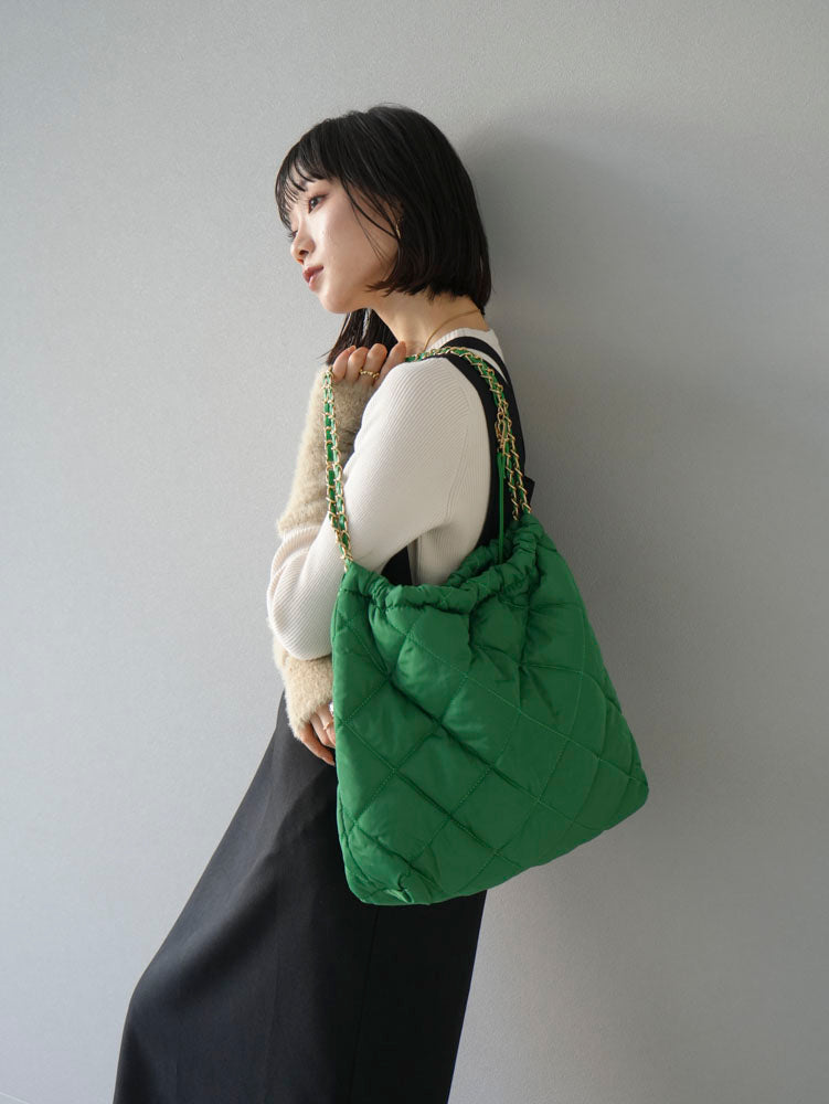 予約]ナイロンキルティングバッグ/グリーン – Lumier