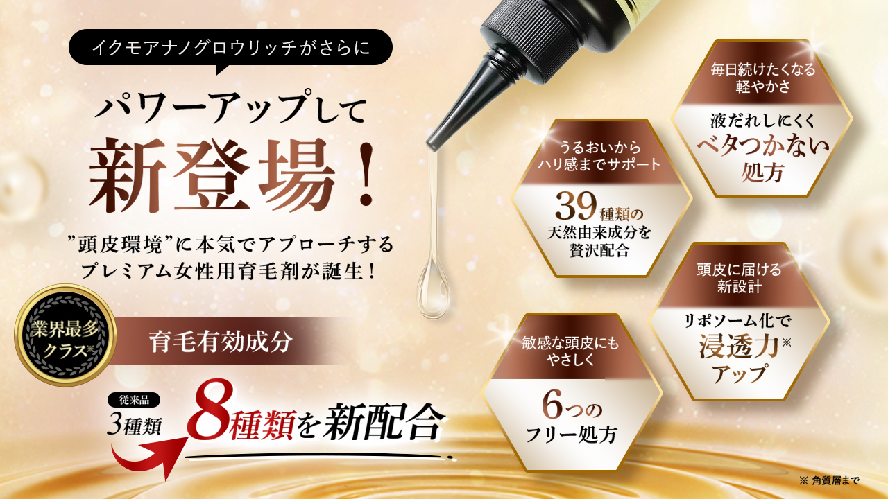 新商品『イクモアナノグロウリッチプレミアム』販売開始 - プル