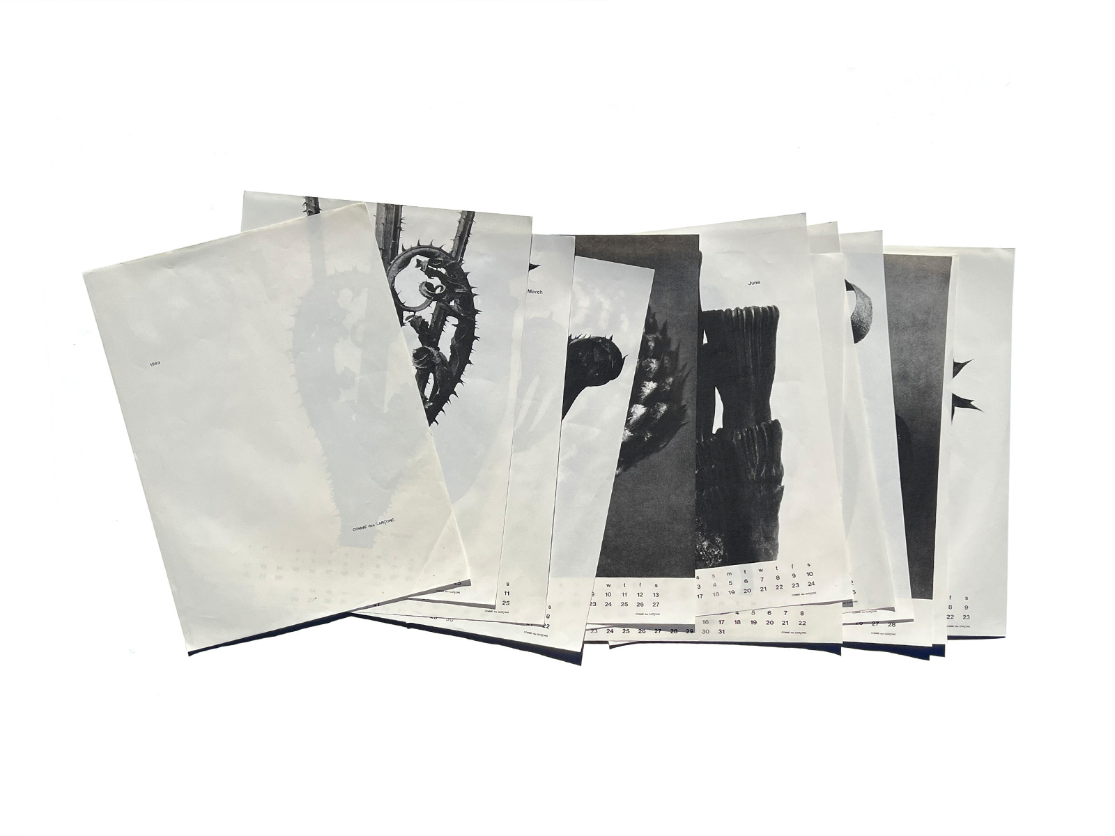 COMME des GARÇONS 1989 Calendar (Semi-Complete / January Missing