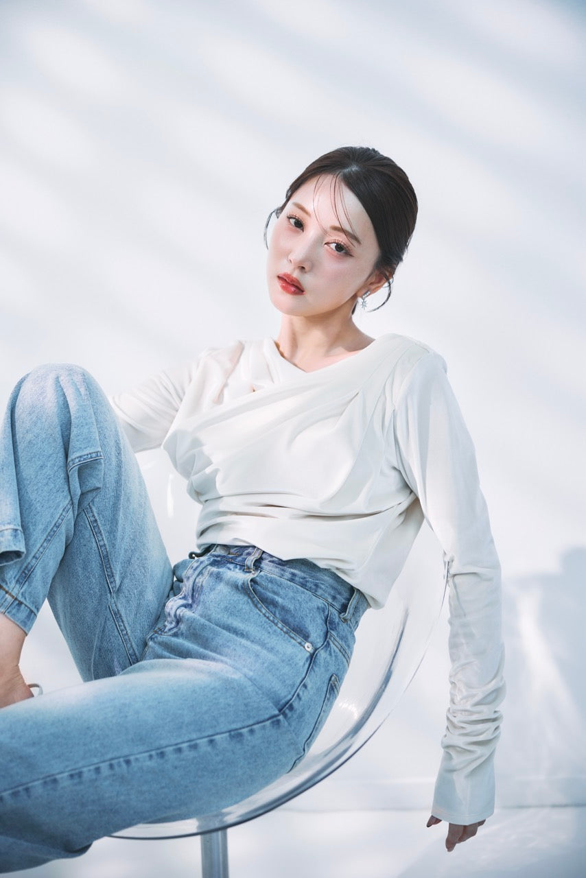 グロッシーベロアドレープトップス – poláura OFFICIAL ONLINE STORE