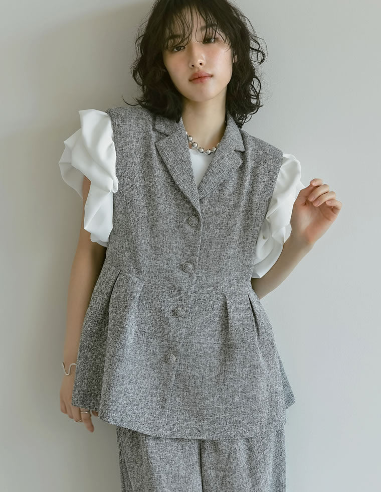 サマーツイードペプラムベスト - ジャケット/アウター通販 | 人気