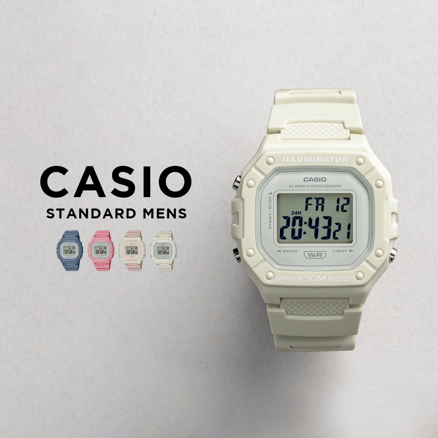 CASIO カシオ W-218HC メンズ 腕時計 5気圧防水 10年保証