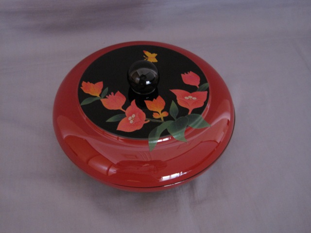 琉球漆器 6寸菓子器 ブーゲンビレア｜食器｜沖縄｜日本シブカワ百貨