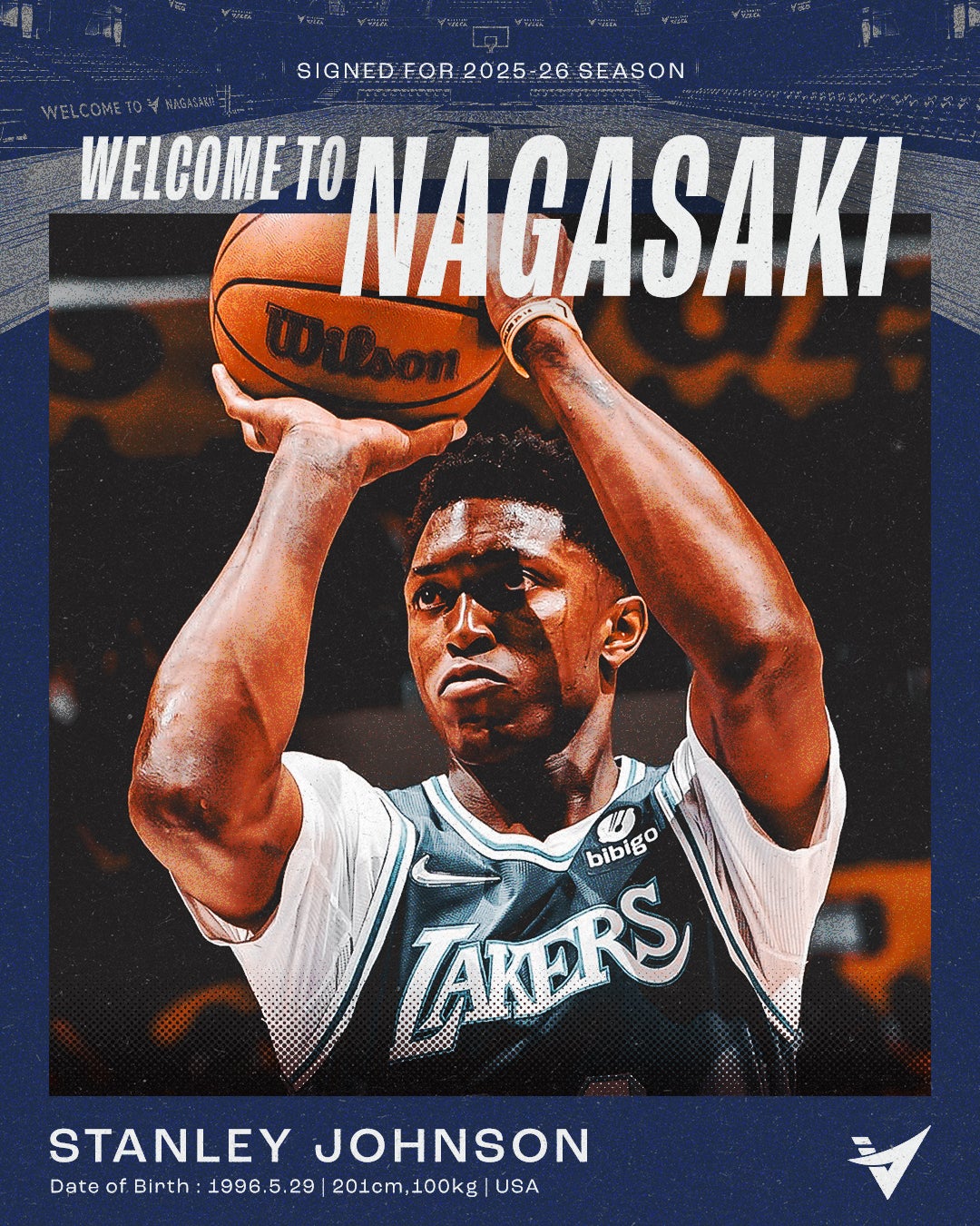スタンリー・ジョンソン 選手契約基本合意(新規)のお知らせ | 長崎ヴェルカ