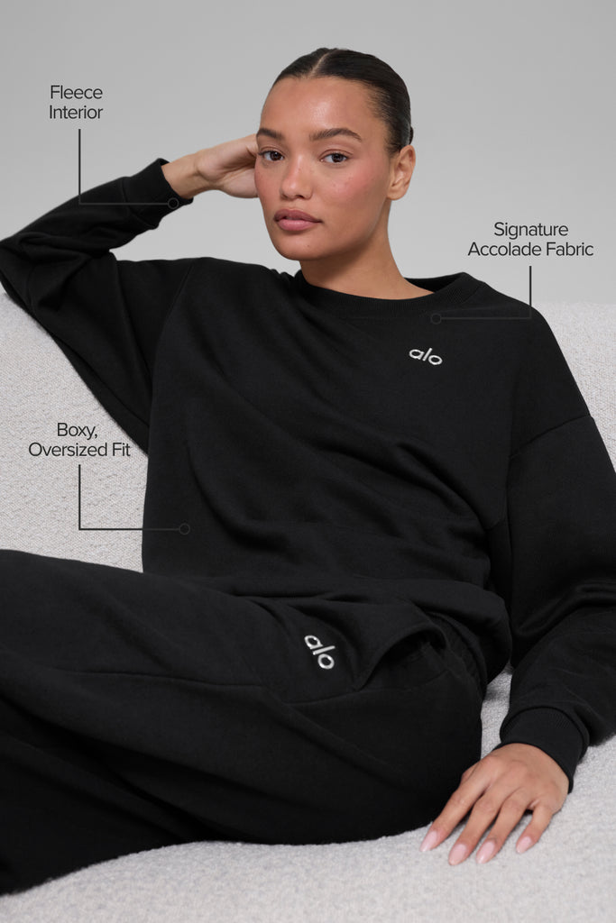 Accolade Crew Neck Pullover - Black | ALO
