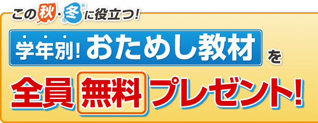 おためし教材無料プレゼントキャンペーン｜進研ゼミ中学講座・高校講座