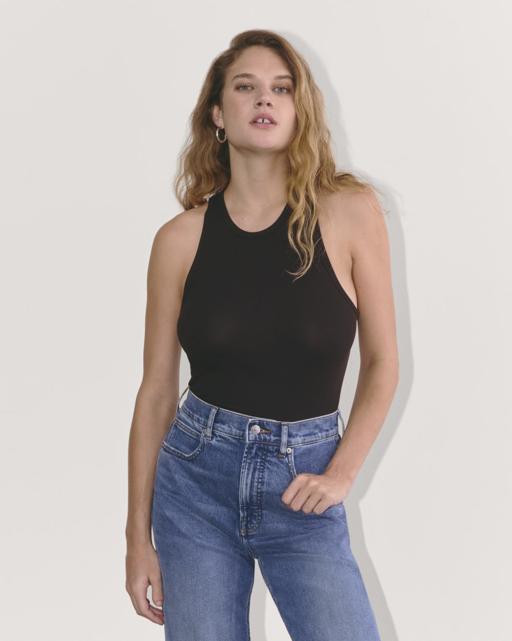 The Luxe Rib Racerback Tank | Black – Everlane
