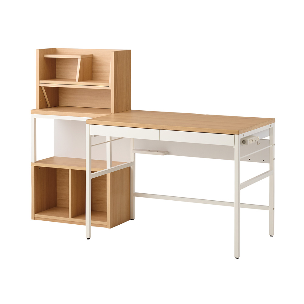 学習デスク「リシェット MDF」デスク＋マルチラック 幅100cm 全2色