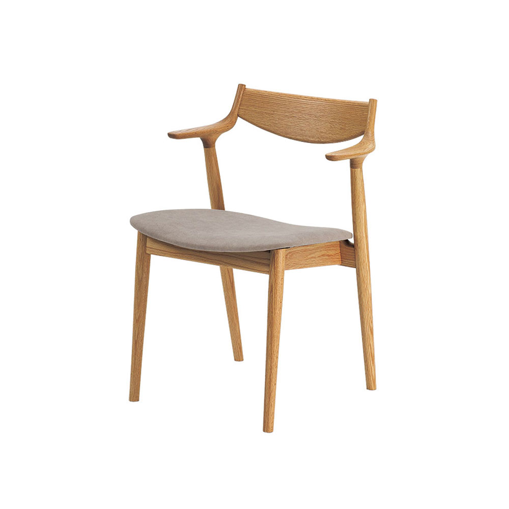 浜本工芸 ダイニングチェア（肘付き）「DA-7004」オーク材ナチュラル色