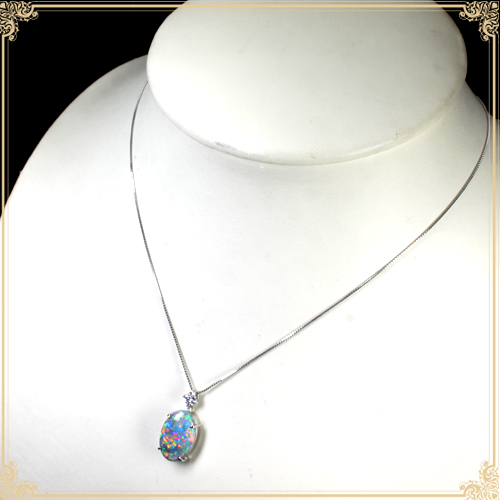 jewel planet 公式サイト / ブラックオパールネックレス6.8ct プラチナ