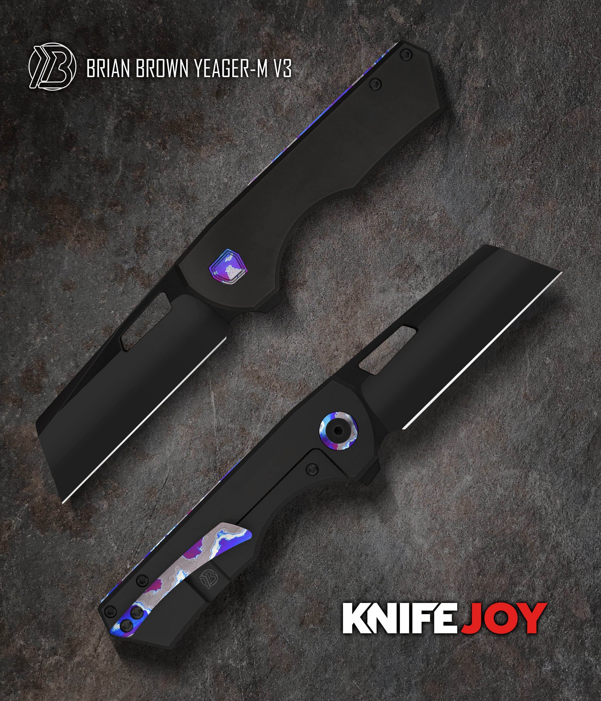 Brian Brown Knives Yeager-M V3 Flipper KnifeJoy Exclusive M390 Black P