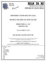 Mean To Me arr by Nelson Riddle ・ Prepared by Rob DuBoff and