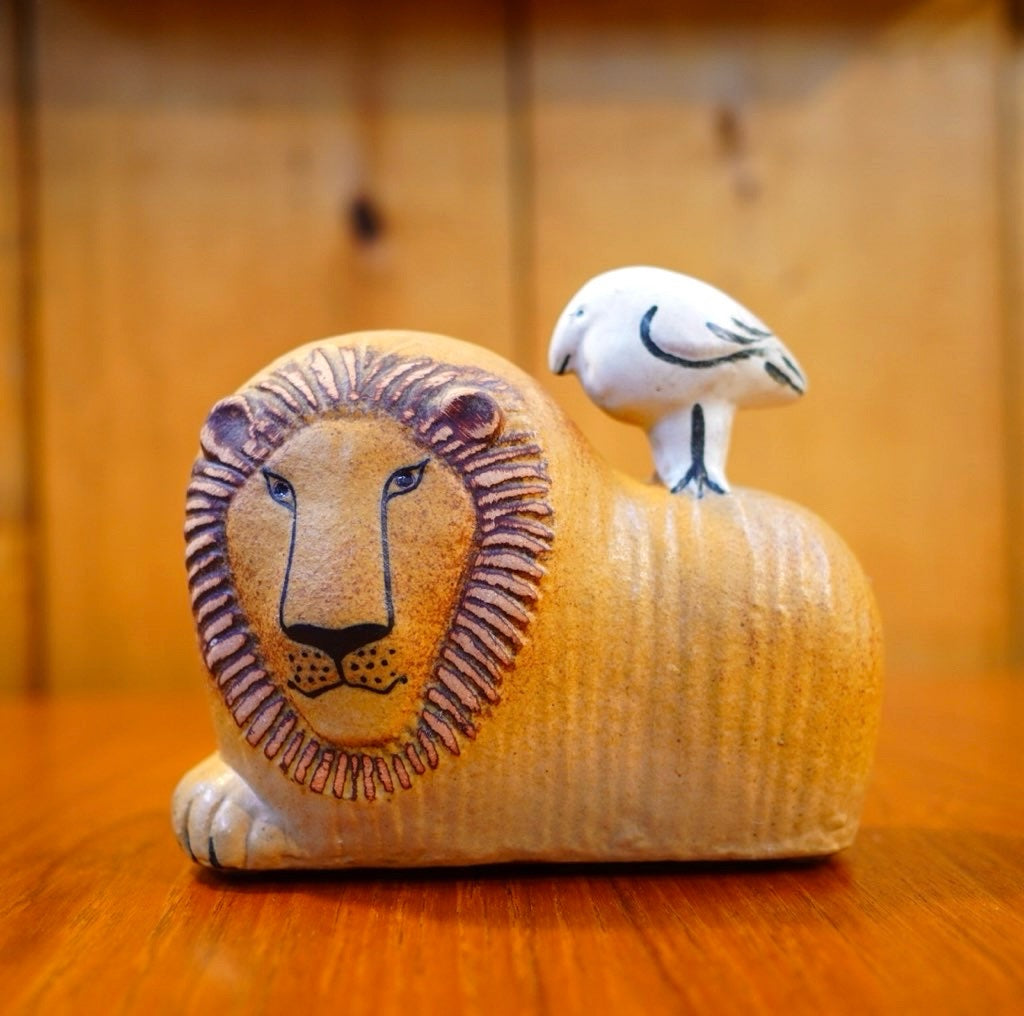 リサ・ラーソン / Lisa Larson ライオンと鳥 Lion with Bird
