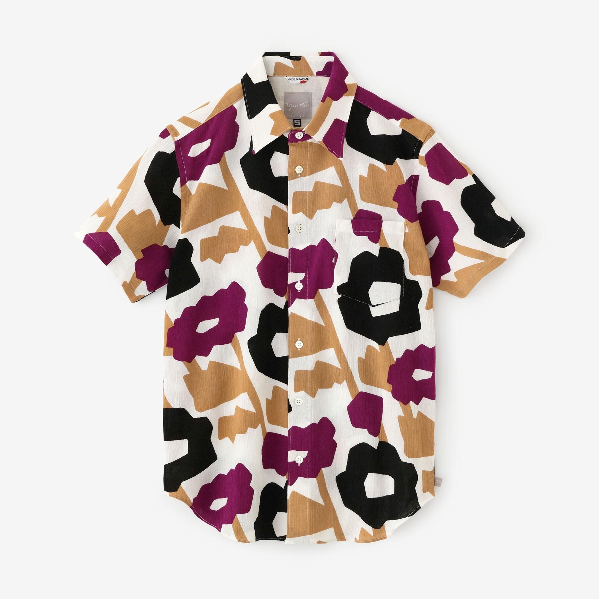 net限定40%OFF】高島縮 20/20 半袖シャツ／笑み（えみ）