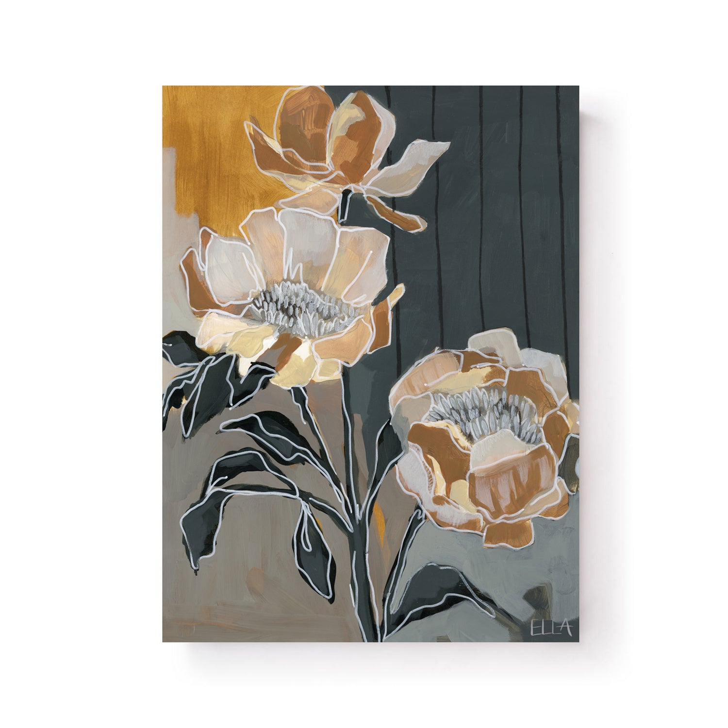 Bold Orange Flowers by Ella Anderson | Modern Framed Art – Wexel Art