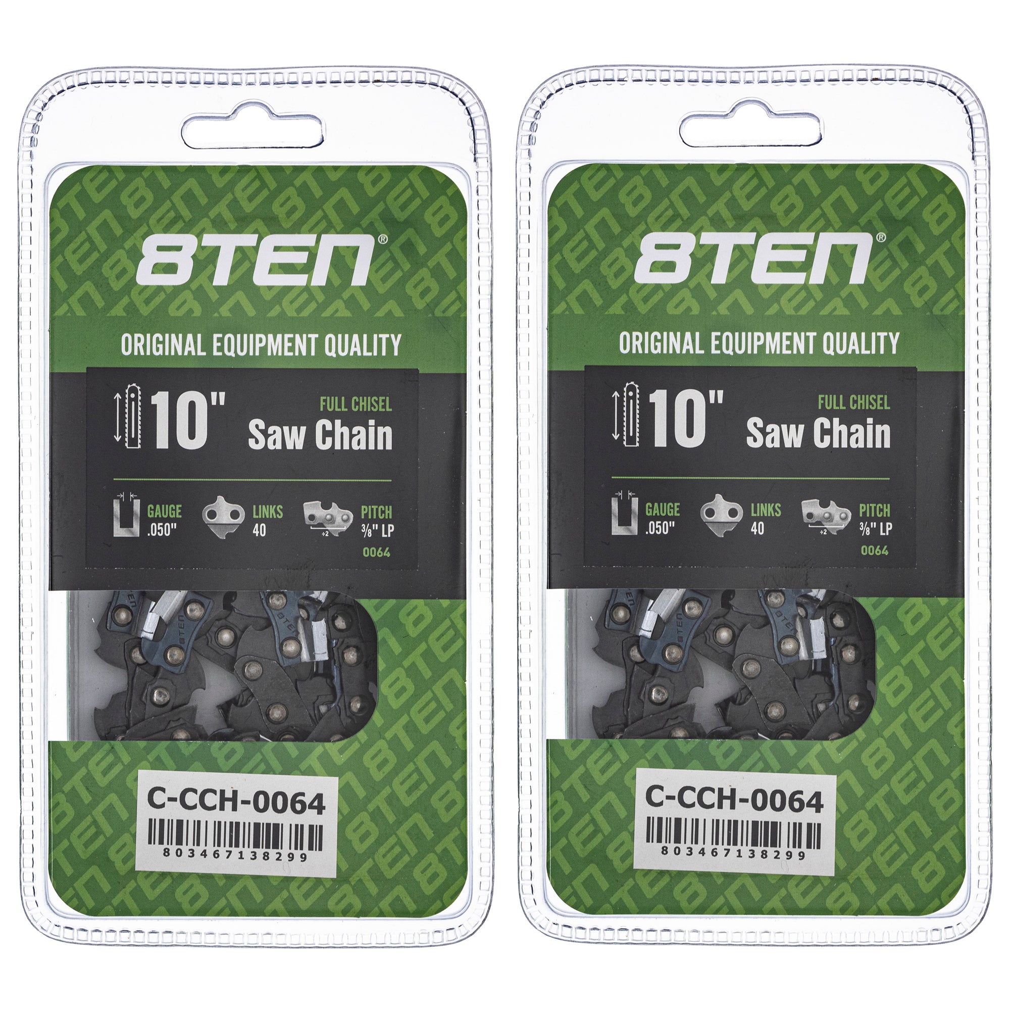 Chainsaw Chain 10 Inch .050 3/8 LP 40DL For Craftsman | 8TEN