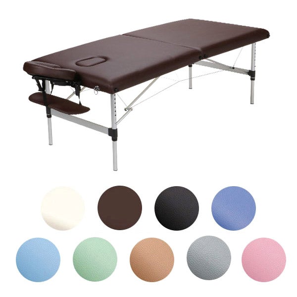 折りたたみ マッサージベッド VA-007 (アルミ)(有孔) ダークブラウンの