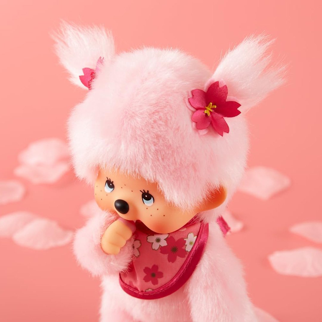 Monchhichi Sakura (Cherry Blossom) Girl Plush Toy - Pink – 707 Street