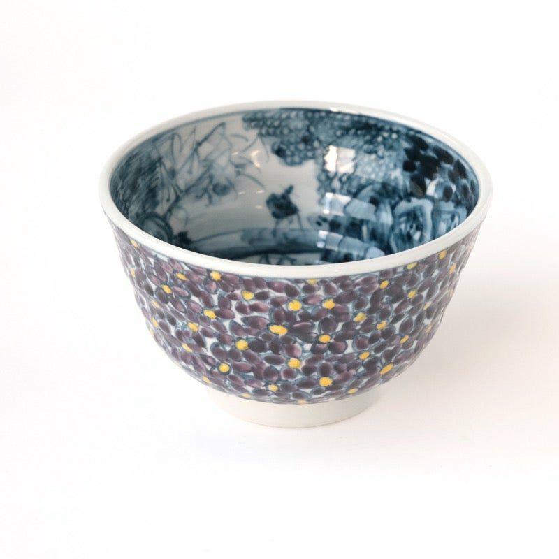 陶房六斎 幸之介窯（とうぼうろくさい こうのすけがま） 山水菫文 飯