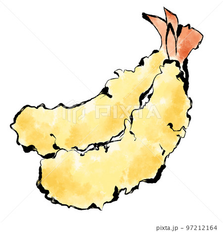 海老の天ぷら 手描きイラストのイラスト素材 [97212164] - PIXTA