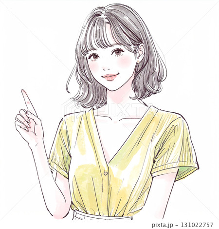 水彩画・手描き風の女性・女の子のイラスト素材のイラスト素材