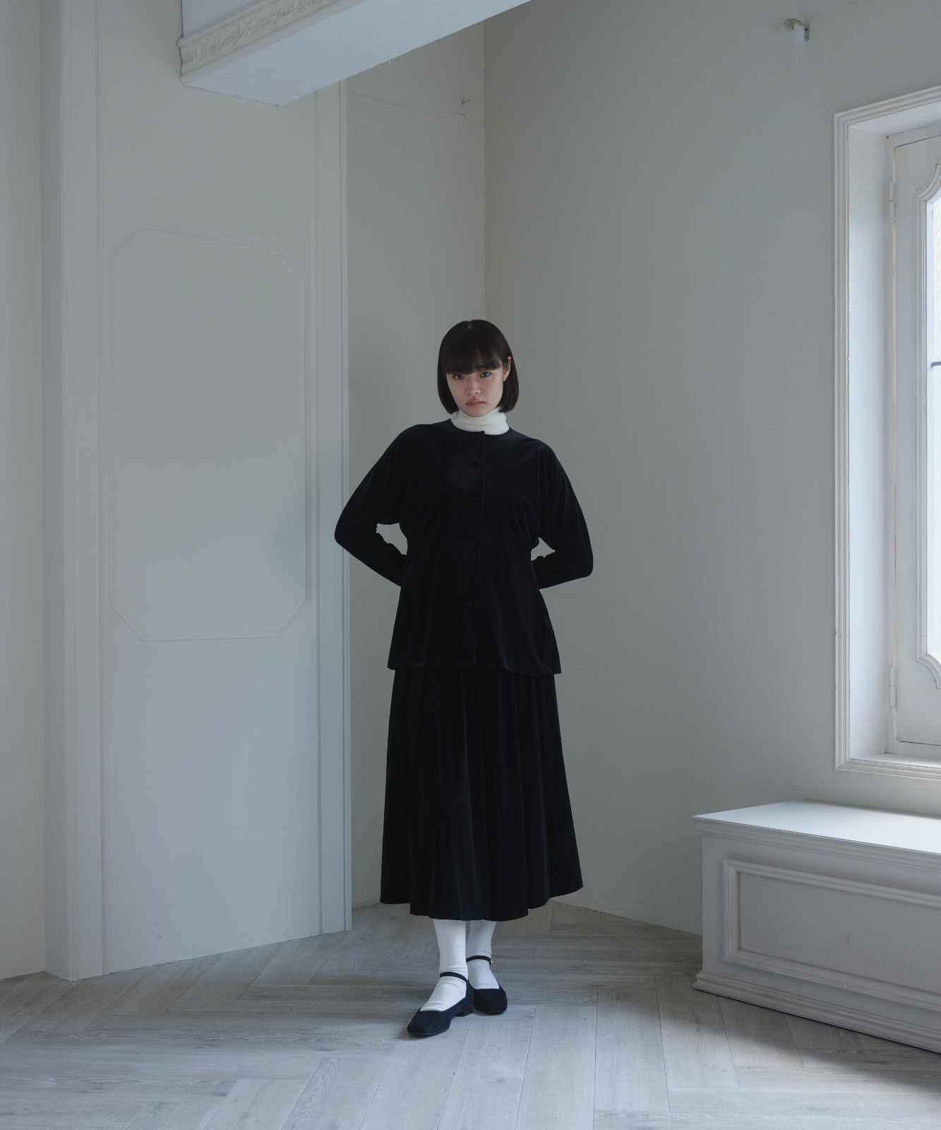 ≪通常販売≫【THE DRESS #25】velour button blouse（ベロアボタン
