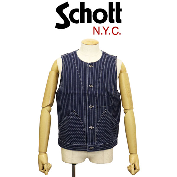 正規取扱店 Schott (ショット) 3957001 OLD HICKORY DENIM VEST