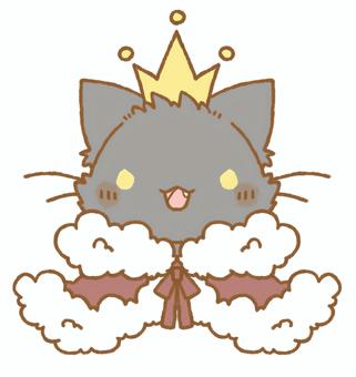 王様な黒猫さんのイラストイラスト - No: 23633468｜無料イラスト