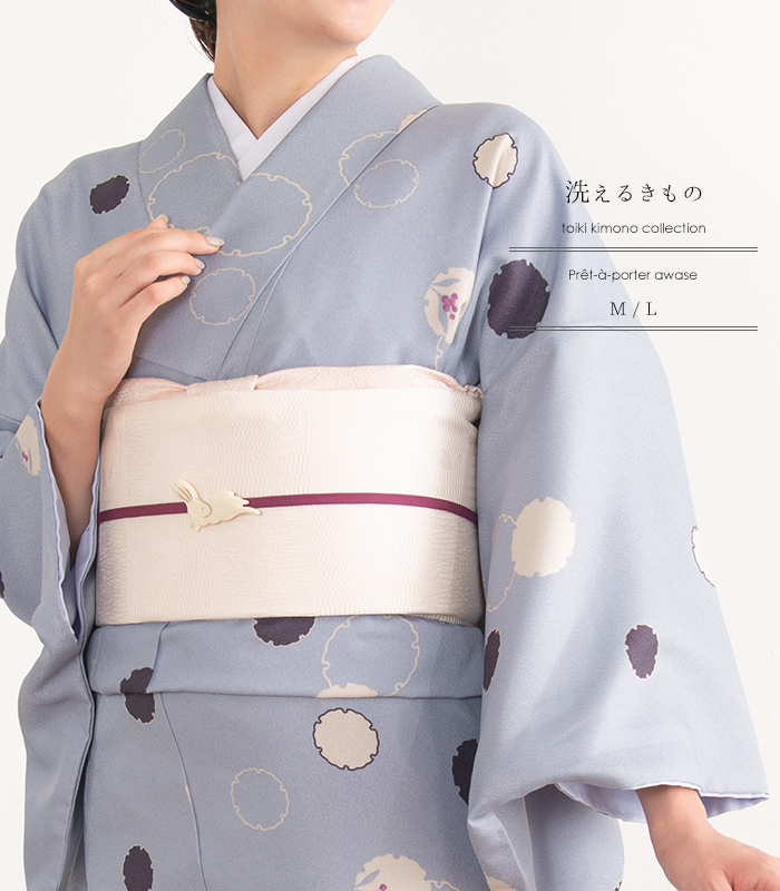 お仕立済み・袷】洗える小紋（雪輪に花）（L） 0016-00901-F 単品