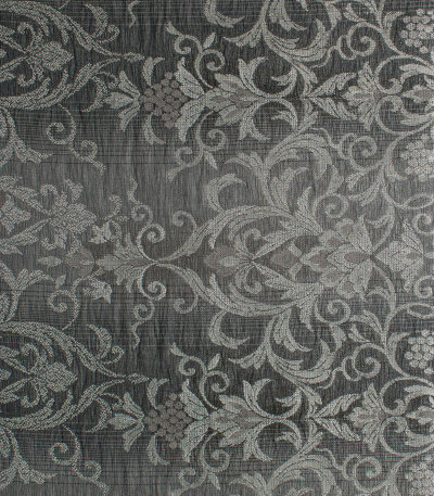 お仕立済み】西陣織名古屋帯（唐花：黒） 正絹名古屋帯 【きもの都粋】