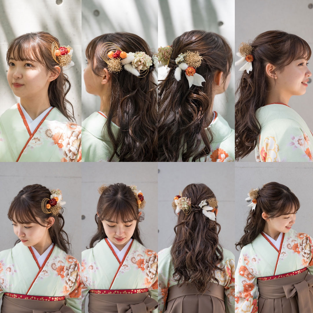 卒業袴におすすめ！ドライフラワー髪飾り・國學院大學生協ポップアップ