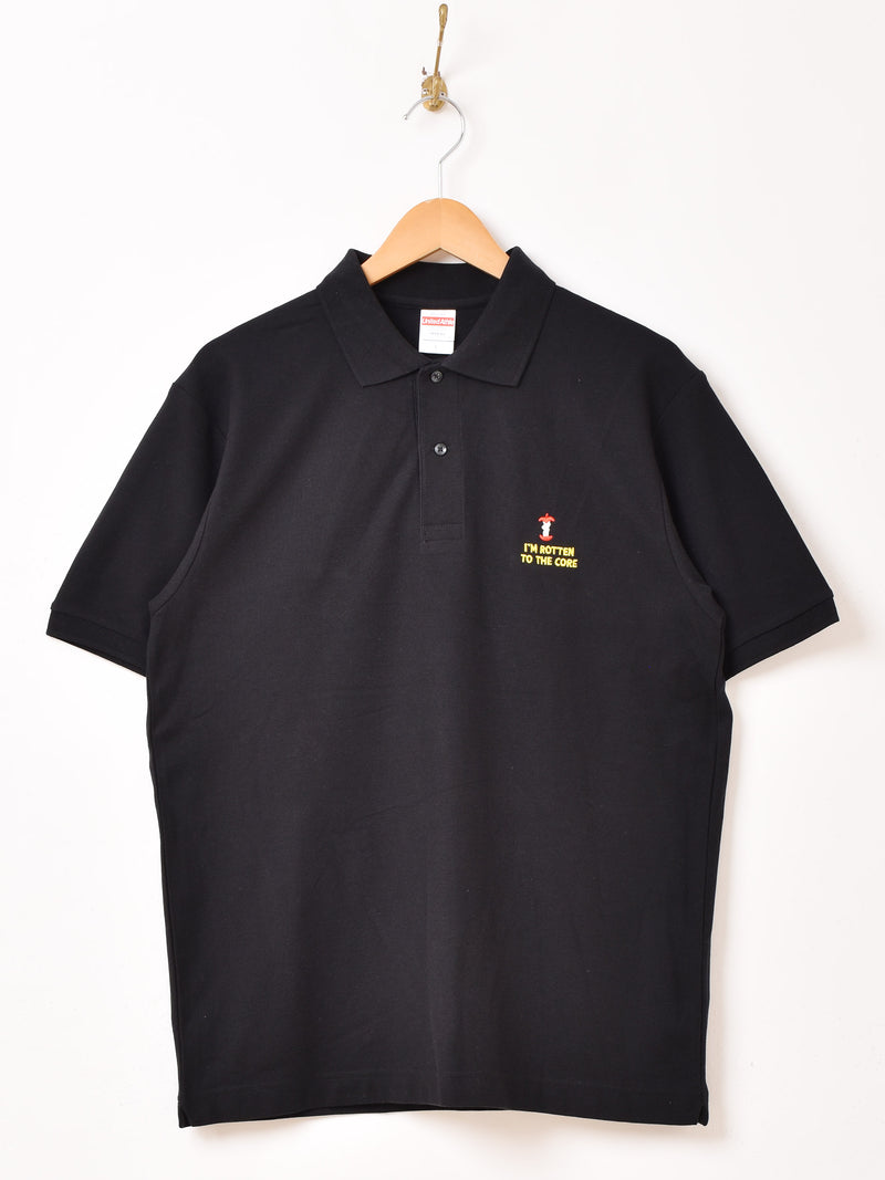 2色展開】 ワンポイント ポロシャツ 「I'M ROTTEN TO THE CORE
