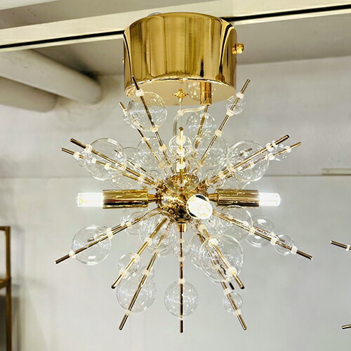 楽天市場】バブルシャンデリア mini クリアゴールド 照明 おしゃれ