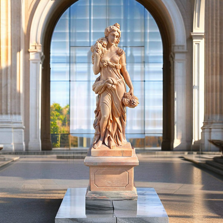 楽天市場】天然大理石彫刻 果物を持つヴィーナス（夏） ピンク 乙女 H