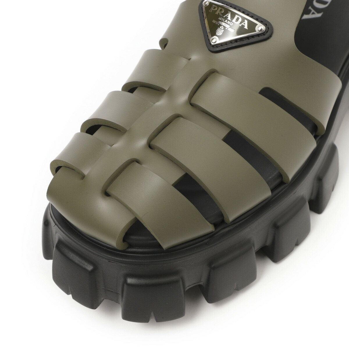 PRADA グリーン サンダル PRADA グリーン サテン ミュール 36ハーフ