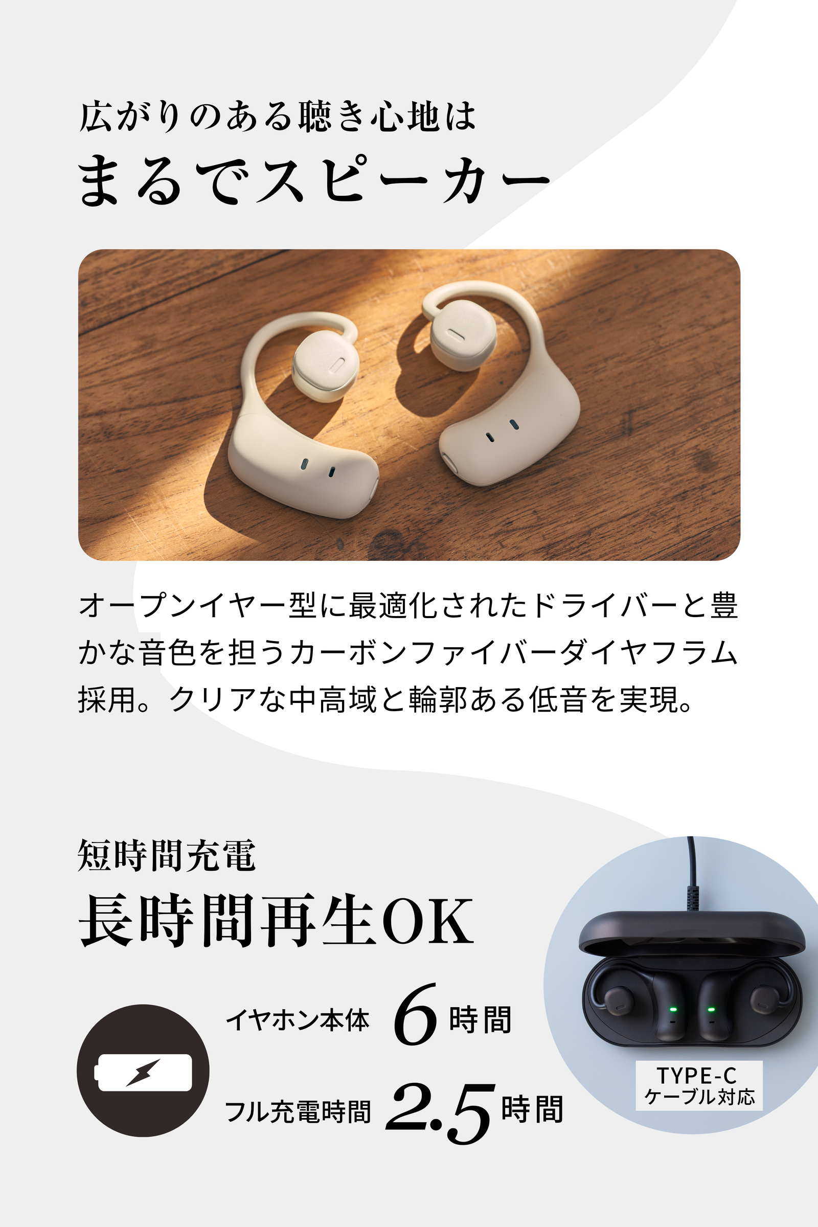 楽天市場】＼フィット感抜群！／ nwm (ヌーム) オープンイヤー